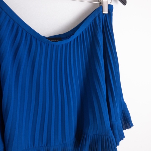 Banana Republic Tiered Pleated Skirt Cobalt Blue 6 - Picture 6 of 11